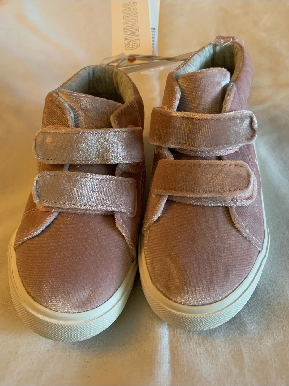 Gymboree Pink Rose Velvet High Top Stars Sneakers Size 6 NWT